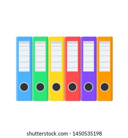 Many color document folders for design on white, stock vector illustration
