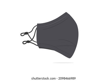 many color of face mask with strap to protect corona virus Covid-19 on white background