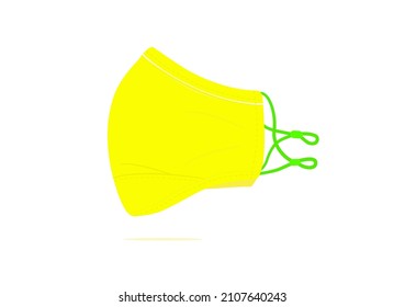 many color of face mask with strap to protect corona virus Covid-19 on white background