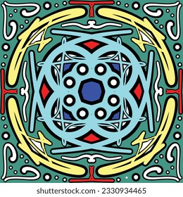 Many color texture pattern in symmetry shape