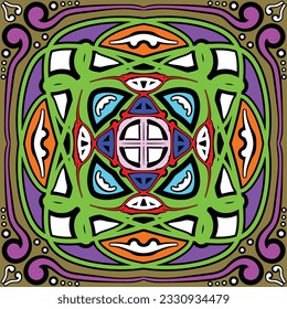 Many color texture pattern in symmetry shape