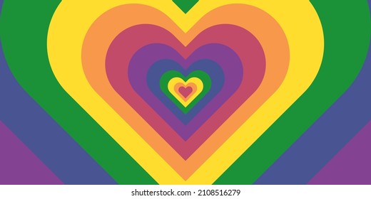 Many colored hearts, rainbow colors, vector illustration, background
