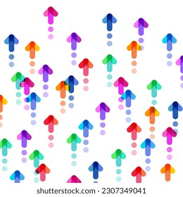 Many colorful arrows going up