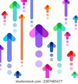 Many colorful arrows going up