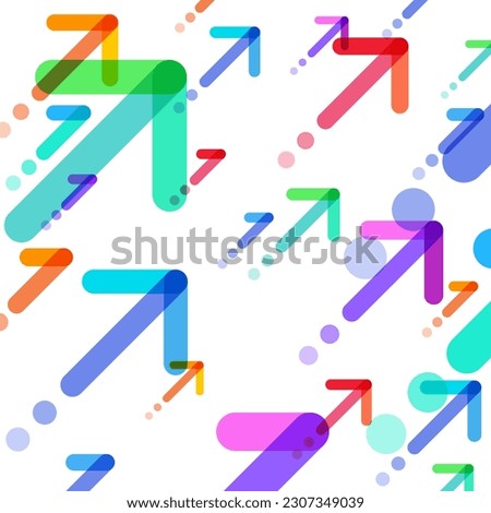 Many colorful arrows going up