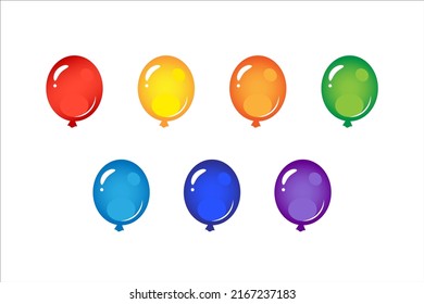 Many colorful balloons on white background