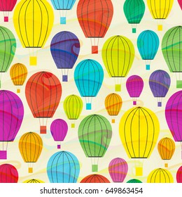Many colorful balloons,  seamless pattern. 