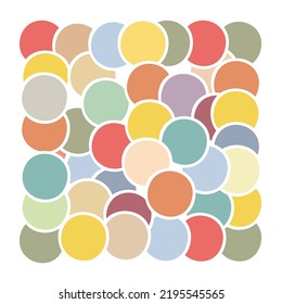 Many colorful circles as a background, texture, pattern.