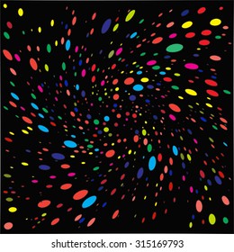 Many colorful circles of different sizes. Colorful geometric print. Colorful stars pattern.