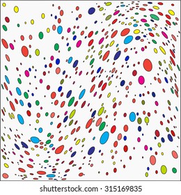 Many colorful circles of different sizes. Colorful geometric print. Colorful stars pattern.
