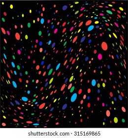 Many colorful circles of different sizes. Colorful geometric print. Colorful stars pattern.
