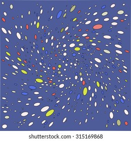 Many colorful circles of different sizes. Colorful geometric print. Colorful stars pattern.
