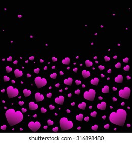 Many colorful hearts. Hearts background