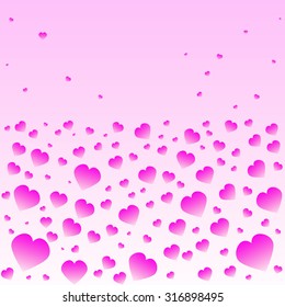Many colorful hearts. Hearts background