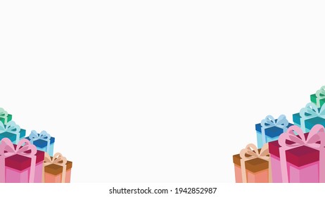 Many Colorful SMALL box gift VECTOR for background and mock up template digital design graphic 2d HD illustration