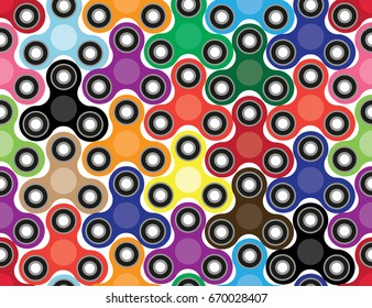 Many colorful spinners