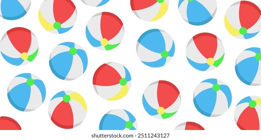 Many colorful summer balls illustration.