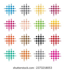 Many Colors Halftone Dots Vector Icon And logo design Vector Template