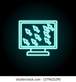 many cursors on the screen line neon icon. Elements of Virus, antivirus set. Simple icon for websites, web design, mobile app, info graphics