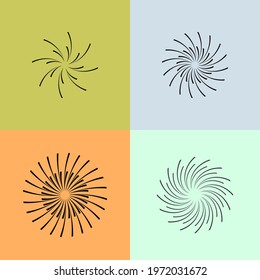 many curve burst creative vector design