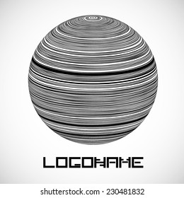 Many Curved Strings Globe Icon or Logo Design for your Company, Vector Illustration 