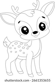 many cute deer coloring page