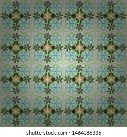 Many cute flowers in ditsy style. Vector flowers seamless pattern in gray, green and blue colors.