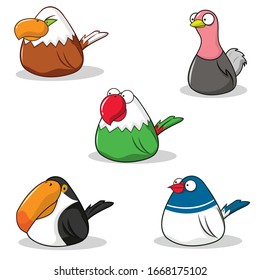 Muchos pájaros lindos y divertidos.
