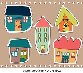 many cute homes.so sweet.vector