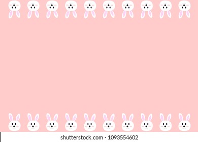 many cute rabbit on the pink background
