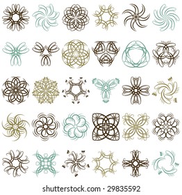 many decorative elements, vector