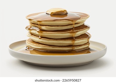muchos crepes deliciosos con jarabe