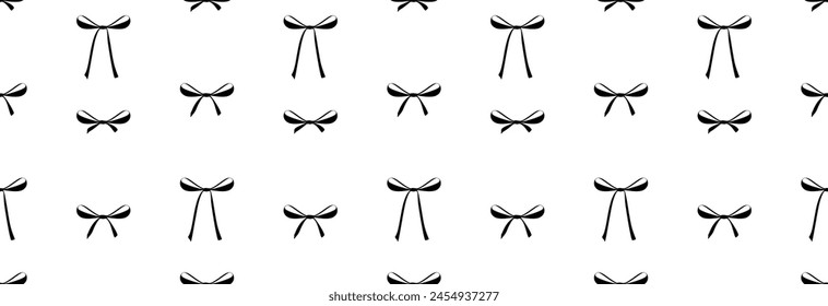 Many different bows on a white background. Seamless pattern.
