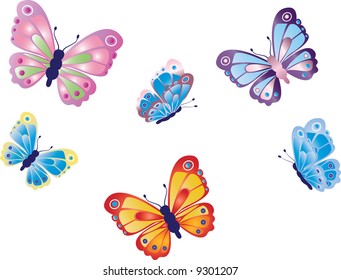 Colorful Butterflies Vector Stock Vector (Royalty Free) 559605043