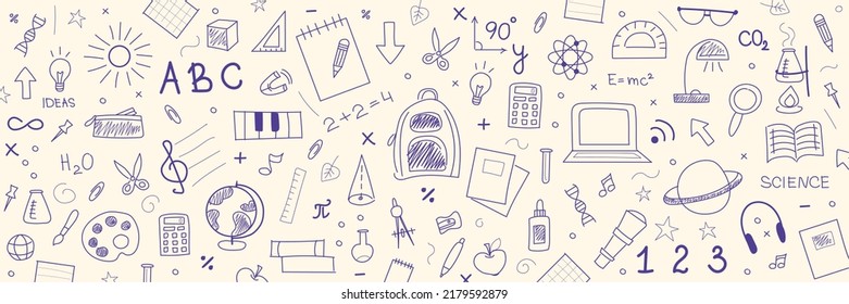 Many Different Drawings On Light Background Stock Vector (Royalty Free ...