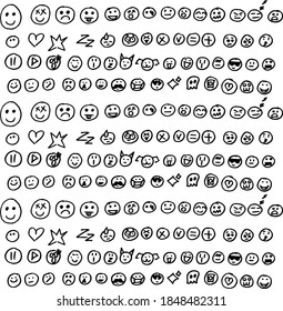 Many different icons and emotes for the internet.