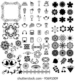 many different objects on white background