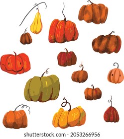 Many different pumpkins for Halloween