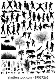 many different silhouette