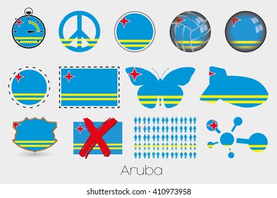 Many Different styles of flag for Aruba