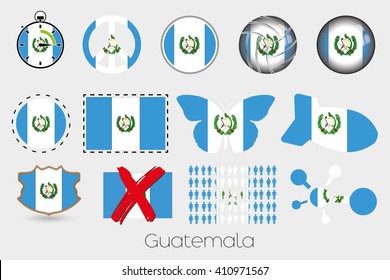 Many Different styles of flag for Guatemala