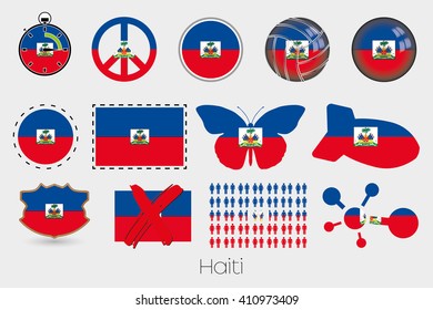Many Different styles of flag for Haiti