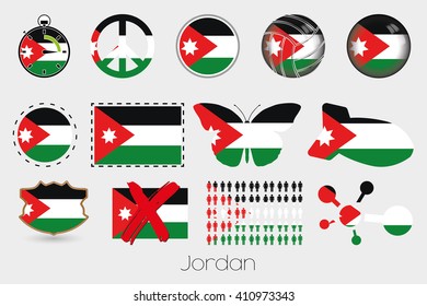 Many Different styles of flag for Jordan