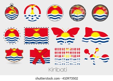 Many Different styles of flag for Kiribati
