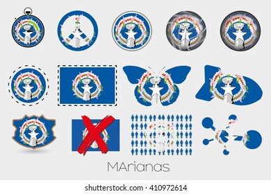 Many Different styles of flag for Marianas