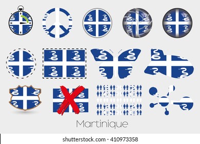 Many Different styles of flag for Martinique