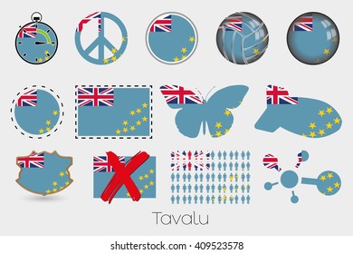 Many Different styles of flag for Tavalu
