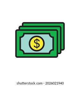 Many Dollar Icon Vector Illustration