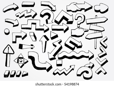 many doodled arrows