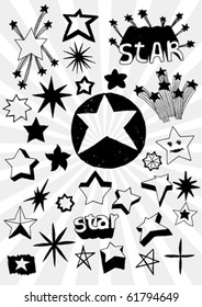 Many Doodled Stars